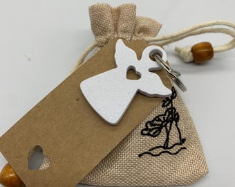 Llavero de recuerdo de ángel de la guarda, amuleto de la suerte, regalo para San Valentín.