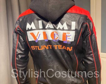 Handgemaakte Ryan Gosling The Fall Guy Miami Vice Stunt Team bomberjack van echt leer - Premiumkwaliteit | Kerstcadeau | Leren jas heren