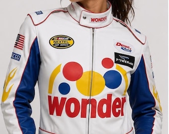 Chaqueta de cuero de carreras Wonder Bread The Ballad of Ricky Bobby para hombre y mujer / Chaqueta Wonder / Disfraz de Halloween