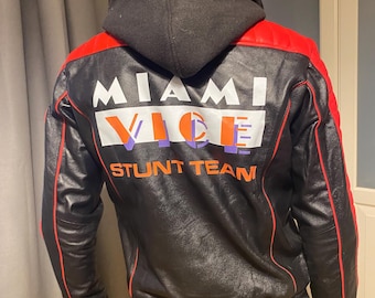 Handgemaakte Ryan Gosling The Fall Guy Miami Vice Stunt Team bomberjack van echt leer - Premiumkwaliteit | Kerstcadeau | Leren jas heren