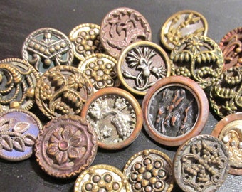 Antique Silver Flower Buttons X 10 Sewing//Costume//Crafts//Victorian