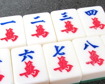 Mah Jongg Tiles VINTAGE Mah Jongg Tiles Craks Mah Jong Craks Chunky Tiles Nine (9) Vintage Jewelry Art Supplies Vintage Game Pieces (N96)