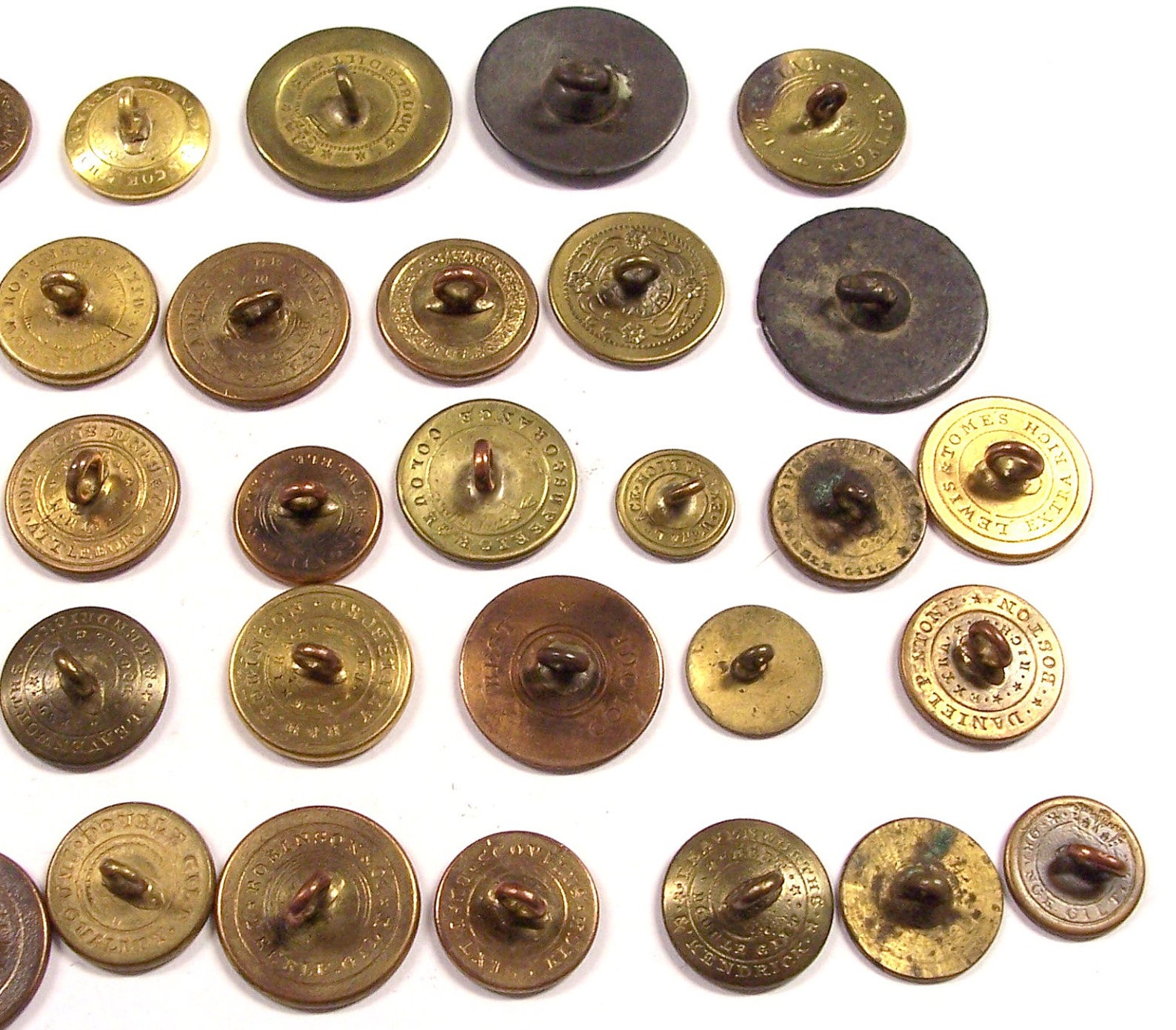 VINTAGE Gilt BUTTONS Antique 1800s Metal Buttons Brass Treble Etsy
