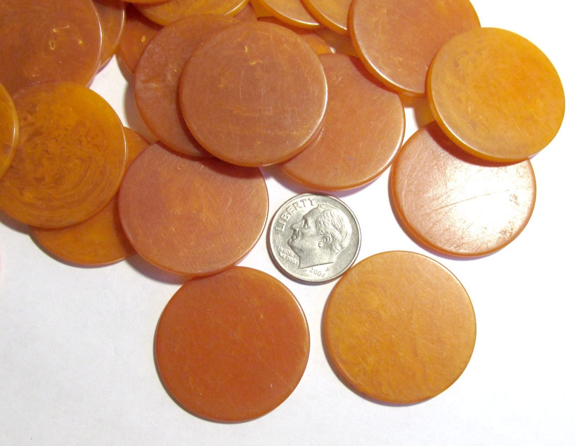Bakelite Poker Chips Four 4 VINTAGE Marbled Butterscotch Etsy