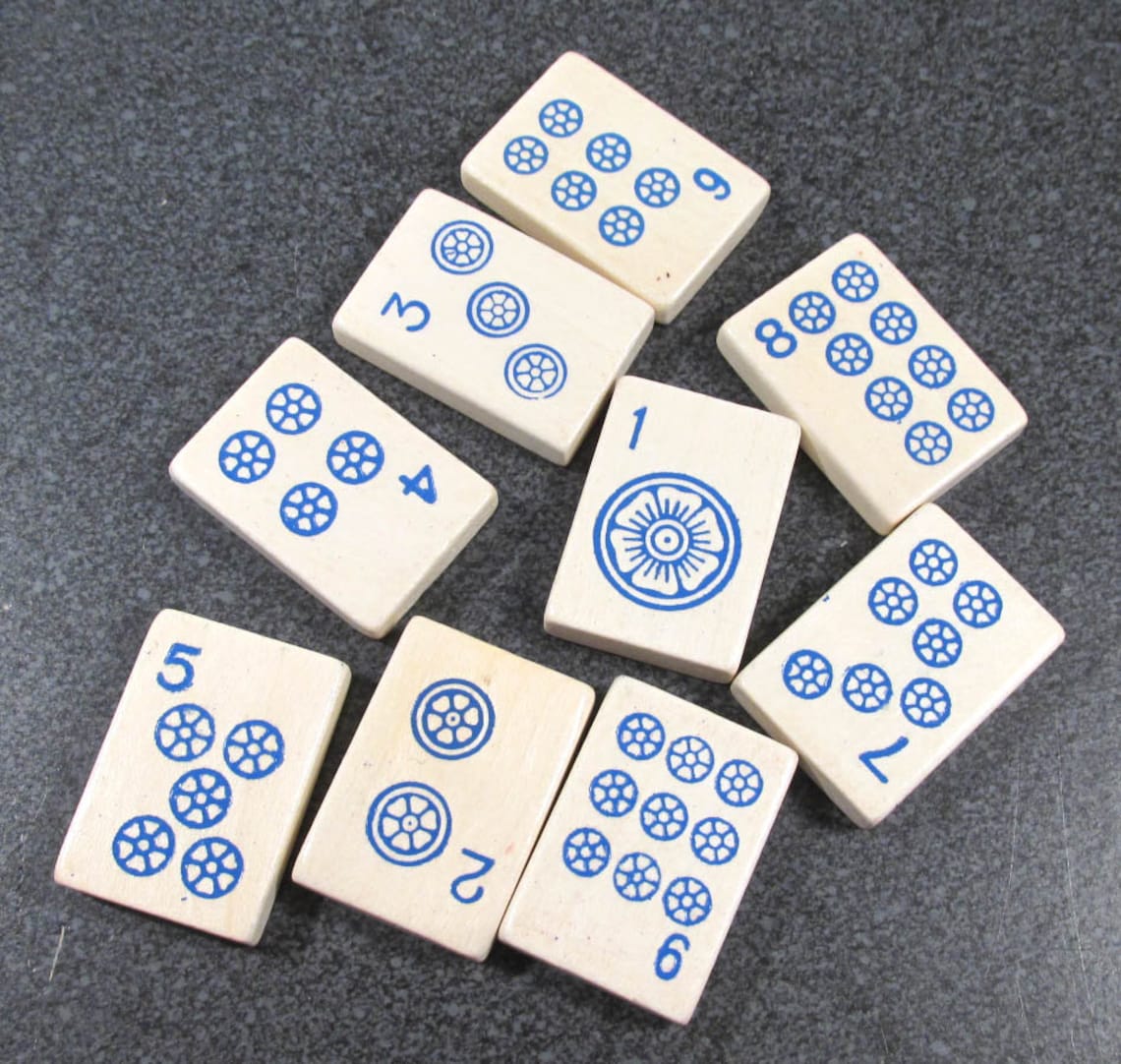 Wood Mah Jongg Tiles VINTAGE Mah Jongg Painted Wooden Tiles Etsy