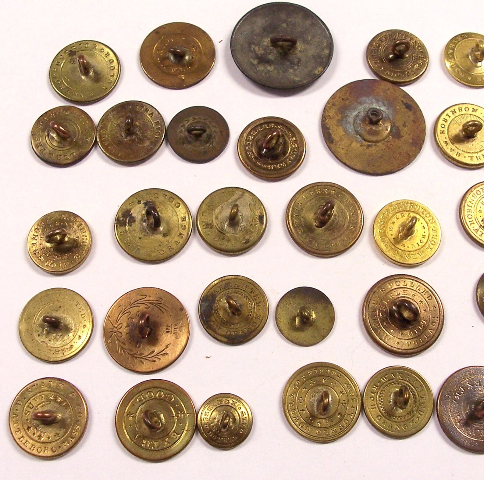 VINTAGE Gilt BUTTONS Antique 1800s Metal Buttons Brass Treble Etsy