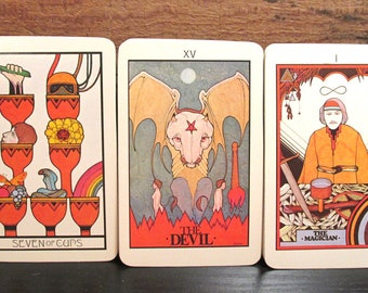 Aquarian TAROT the Fool Blue Back Cards 1970 AQ78 Palladini Art