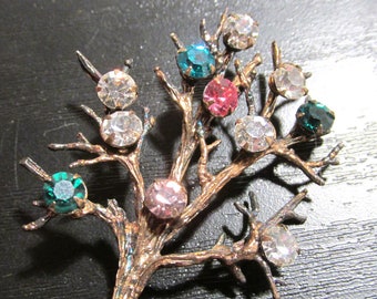 Vintage Sterling Silver Tree of Life Brooch by Carolyn