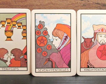 Aquarian TAROT the Fool Blue Back Cards 1970 AQ78 Palladini Art
