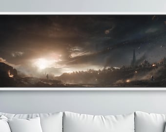 Arte de pared en lienzo de Capitán América vs. Thanos de Avengers Endgame, listo para colgar