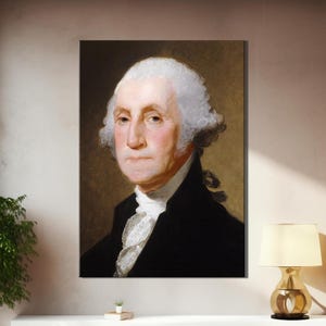 George Washington Portrait Canvas - Vintage US Presidents Poster Wall Art, Historical American Decor, Reproduction Print