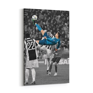 Cristiano Ronaldo Overhead Kick Vs. Juventus Canvas Art Print, Home Decor Framed Poster Print