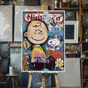 DEATH NYC Hand Signed Street Art Print Large Framed 16x20in With