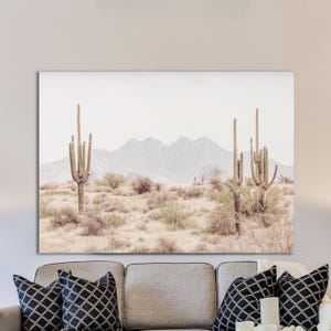 Arizona Desert Canvas Print // The Four Peaks and Saguaros // Central Arizona Desert