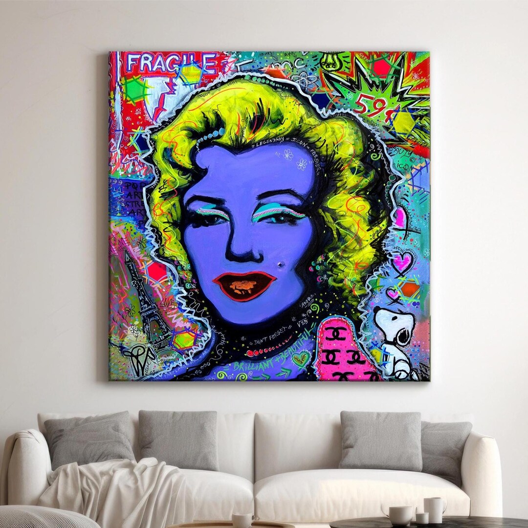 Andy Warhol Style Marilyn Monroe Pop Art Canvas Wall Art – Iconic ...