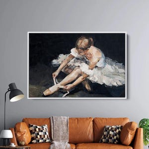 Impressionist Ballet Dancer Oil Painting Print on Canvas Beautiful Ballerina Canvas Wall Art Ballerina Canvas Wall Decor impressionism