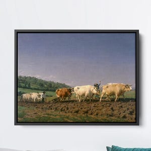 Rosa Bonheur,Ploughing in Nivernais,art prints,Vintage art,canvas wall art,famous art prints