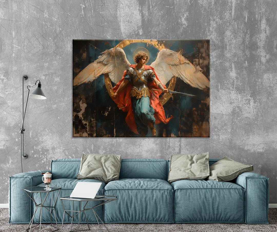 Saint Michael the Archangel Canvas Art, Catholic Religious Wall Art, St ...