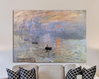 Hand Painted Claude Monet Impression Sunrise Painting