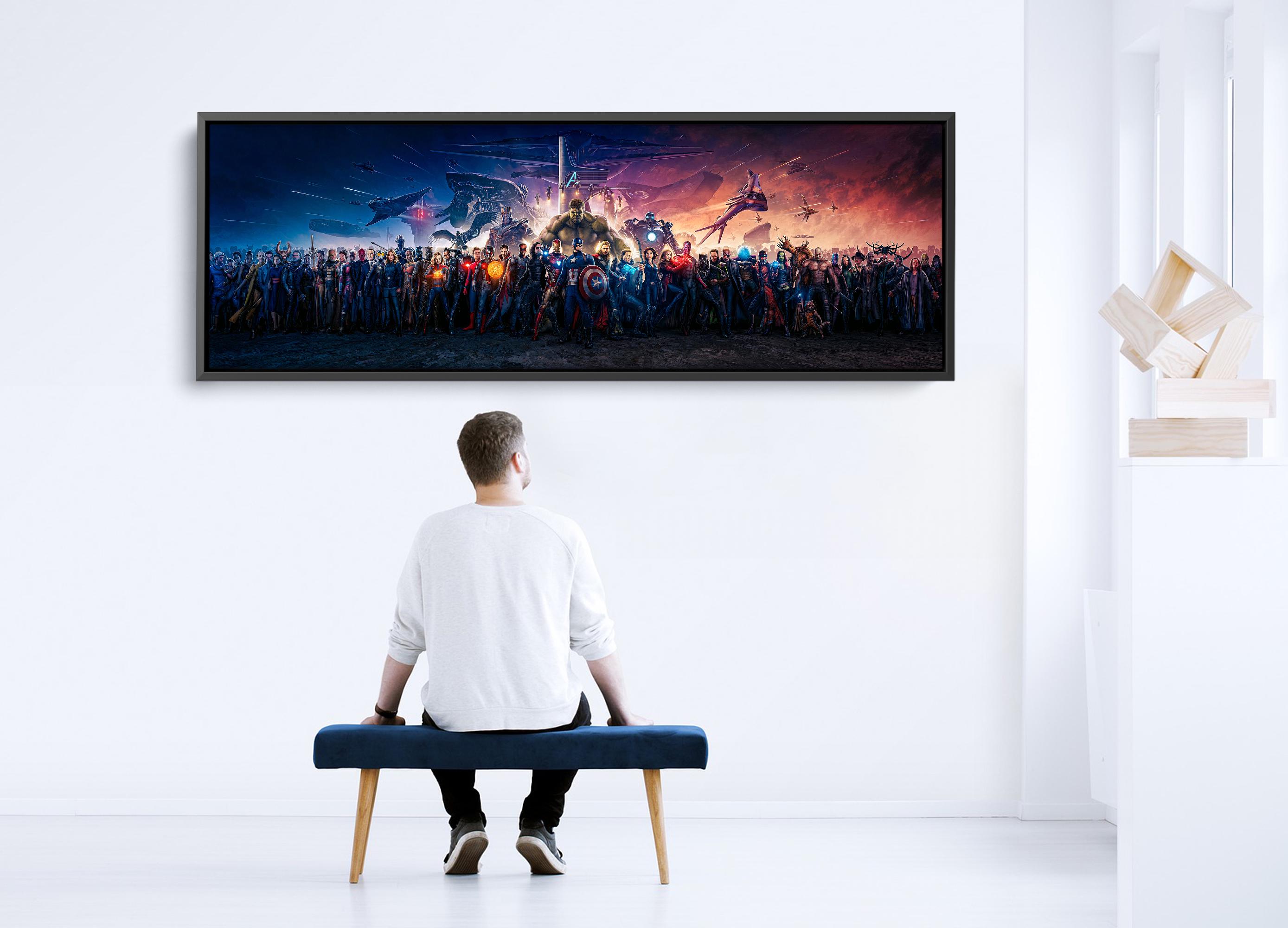 Marvel All Characters Panaromic Canvas Wall Art Blockbuster Fine Art ...