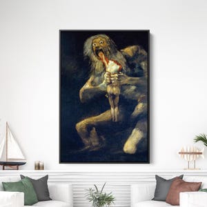 Saturn Devouring His Son by Francisco Goya Canvas Wall Art, Canvas Print, Art Decor for Home or Office, CANVAS Art Print, ART READY to Hang