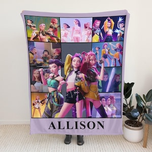 Custom Kpop Demon Hunter Blanket, Girls Throw Blanket, Personlized Gift for Fans, Girl Room Decor, Kpop Fun Gift,Birthday Gift fot Daughter