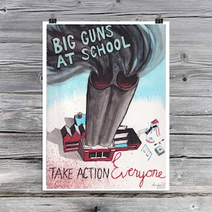 Riforma delle armi da fuoco – Manifesto di protesta Arte originale ad acquerello