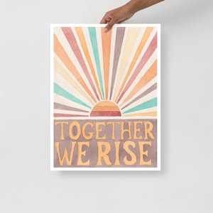 Together We Rise - Manifesto di protesta vintage - Download digitale - Opera d'arte originale ad acquerello