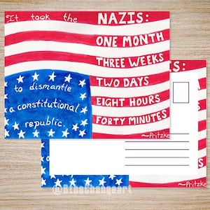 Carte postale de protestation Drapeau en détresse - téléchargement numérique - oeuvre aquarelle originale