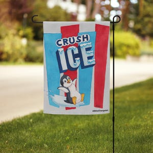 Crush ICE - Garden flag - Handmade Protest Yard Sign - Abolish ICE - Original Watercolor Art