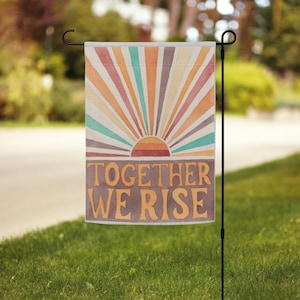 Together We Rise - Politische Garten Flagge - Original Aquarell Kunstwerk