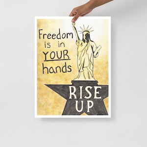 Plakat protestacyjny Rise Up – do pobrania w wersji cyfrowej – oryginalna akwarela