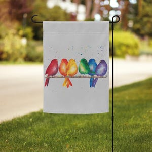 Rainbow Bird Pride - LGBTQ+ Pride Garden-vlag - origineel aquarelontwerp