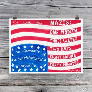 Manifesto di protesta "It Took the Nazis" - Opera d'arte originale ad acquerello
