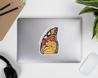 Migration Is Beautiful Sticker | Monarch Butterfly | Pro Immigration Activist Art | Laptop or Water Bottle Sticker | Original Watercolor Art