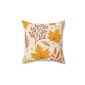 Fall Decorative Pillow - Cozy Home Accent, Gift for Her, Throw Pillow - Flower Cushion, Spun Polyester Square Pillow