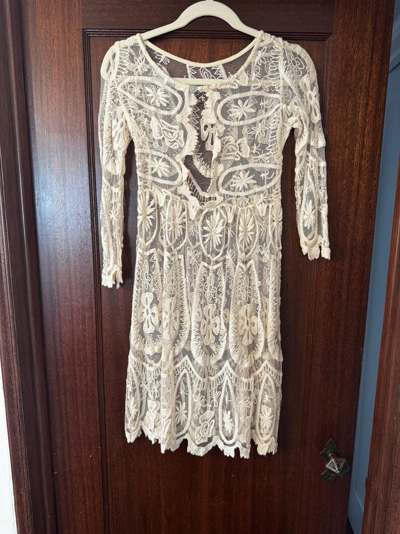 Jen’s Pirate Booty x Free People Ivory Lace Crochet Dress / Beach Cover-Up image 3