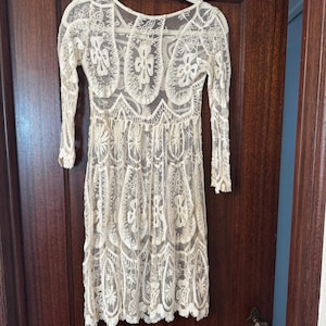 Jen’s Pirate Booty x Free People Ivory Lace Crochet Dress / Beach Cover-Up image 2
