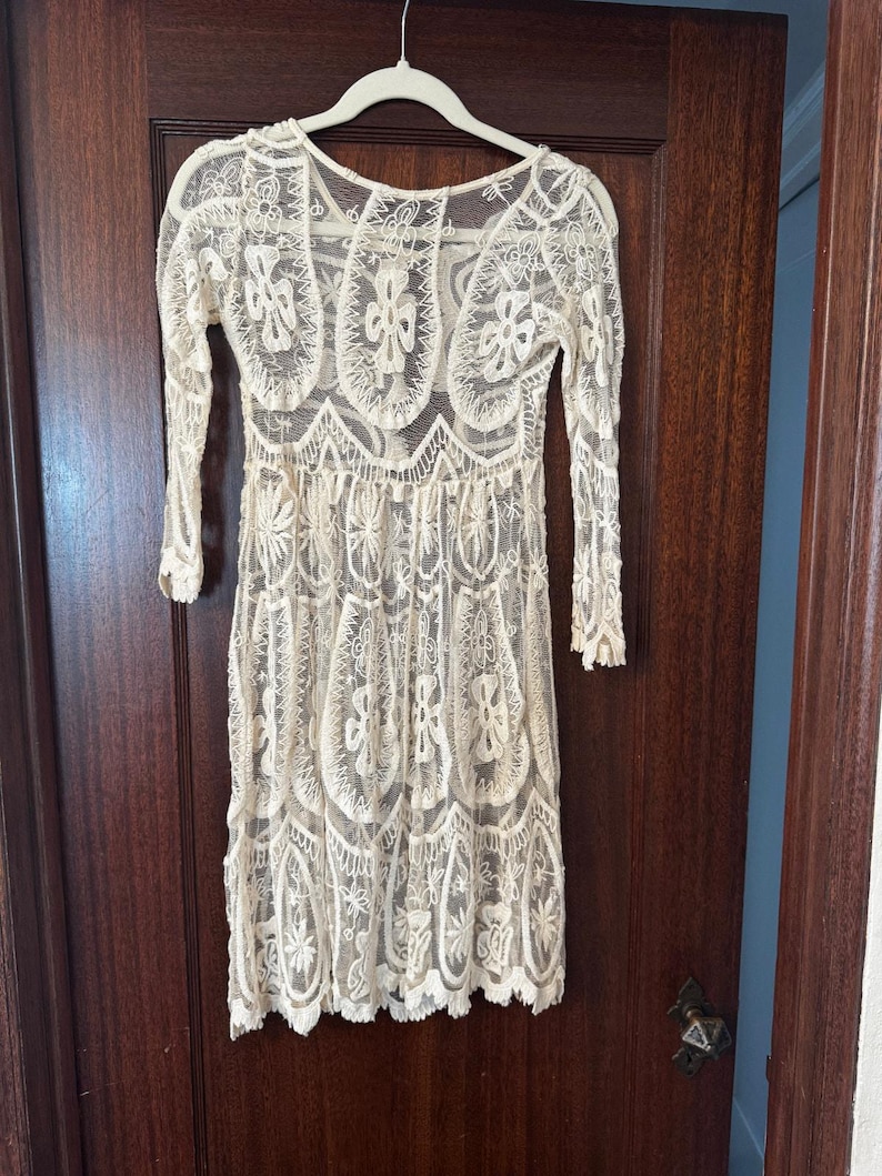 Jen’s Pirate Booty x Free People Ivory Lace Crochet Dress / Beach Cover-Up image 2