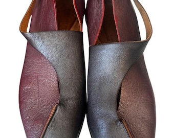 Cydwoq Vintage Hand Sculpted Leather Mary Jane Kitten Heel Schuhe EU 40 / US 9-9.5