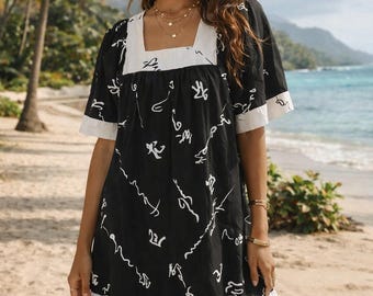 Vintage Hawaiian babydoll dress Sidan Hawaii for Liberty House Estimated Size M