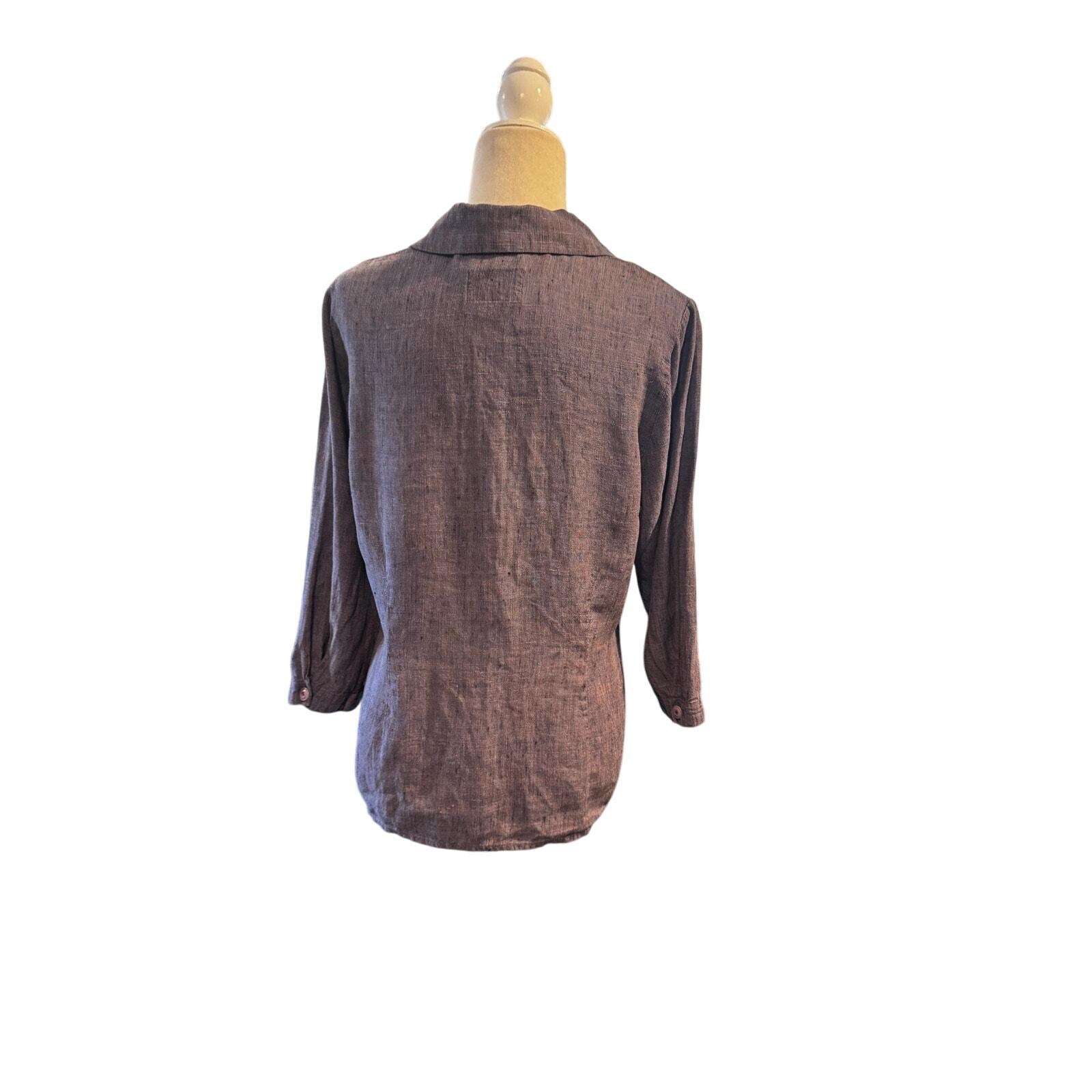 ヴィンテージ FLAX by Jeanne Engelhart 100% リネン ボタンフロント 