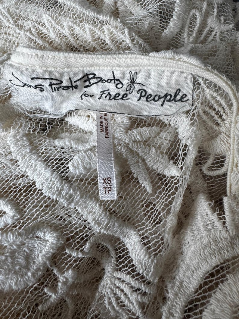 Jen’s Pirate Booty x Free People Ivory Lace Crochet Dress / Beach Cover-Up image 5