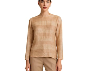 Blouse transparente en mélange de soie Giorgio Armani Le Collezioni - Fabriquée en Italie - Taille S