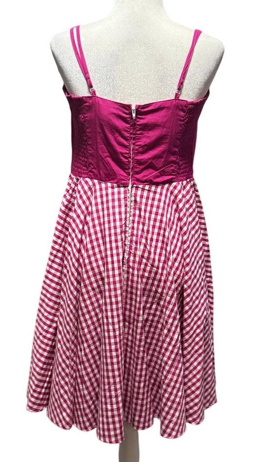 hell bunny pink dress Hell Bunny Pink Eveline Swing Dress