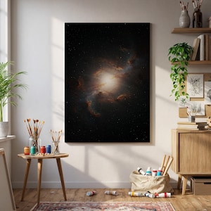 Galaxy Poster, Dark Space Wall Art Print, Framed or Rolled Nebula Artwork, Sci-Fi Decor for Men, Gift for Space Lover, Bathroom Wall Print