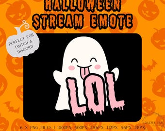 LOL ゴースト ハロウィン ストリーム エモート、不気味な Twitch/Discord エモート (PNG デジタル ダウンロード)