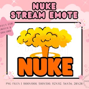 Streaming Emote - Nuke Emote - Funny Stream Emote - Twitch Emote - Discord Emote - For Streamers - PNG - Instant Download