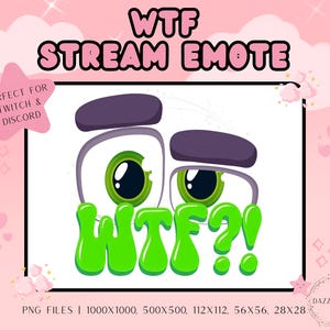 Streaming Emote, WTF Eyes Emote, Funny Stream Emote, Twitch Emote, Discord Emote, For Streamers, Transparent PNG, Instant Download
