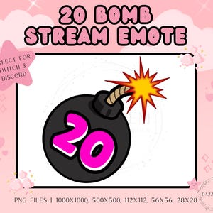Streaming Emote - 20 Bomb - Funny Stream Emote - Twitch Emote - Discord Emote - For Streamers - PNG - Instant Download